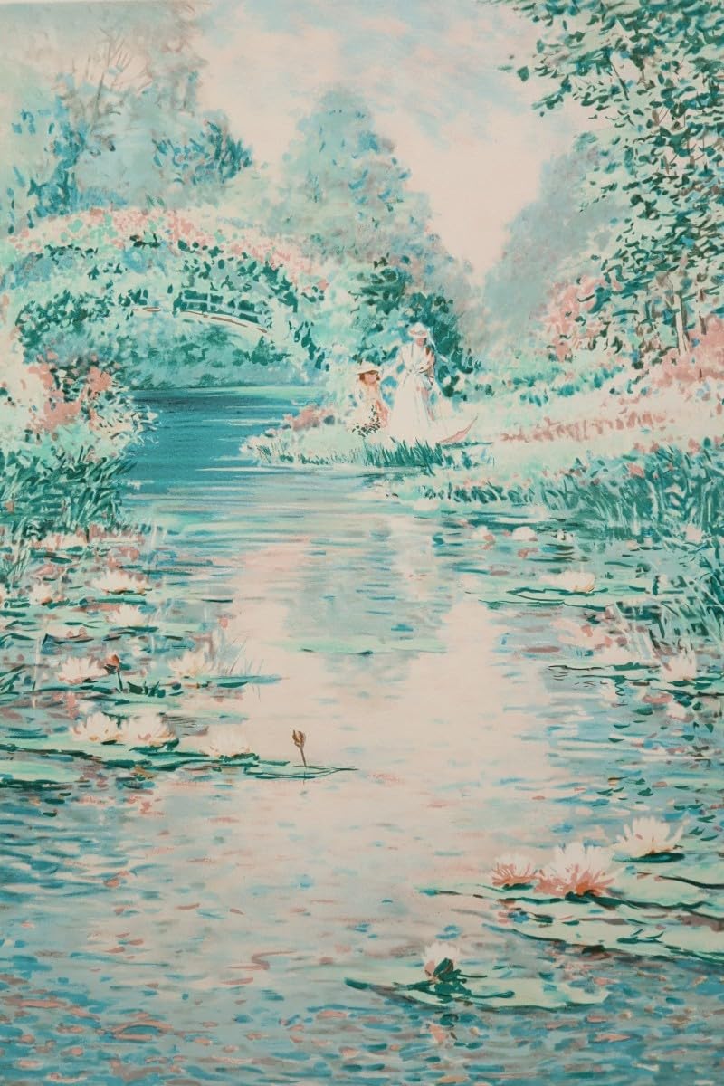 【真作】版画　リトグラフ　印象派風の夏景色　爽やかな草原の風景　W21 Amazon.co.jp: 真作 ユーエン chi-leung yuen 袁志良 リトグラフ